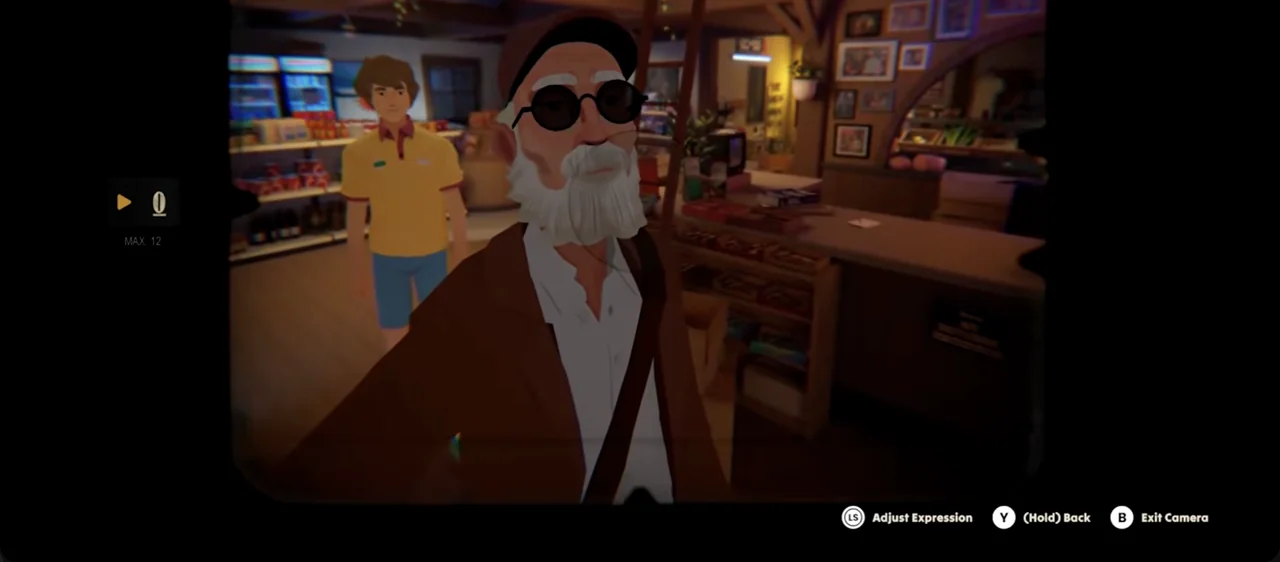 Alfred and Milton framed together in selfie mode inside the store