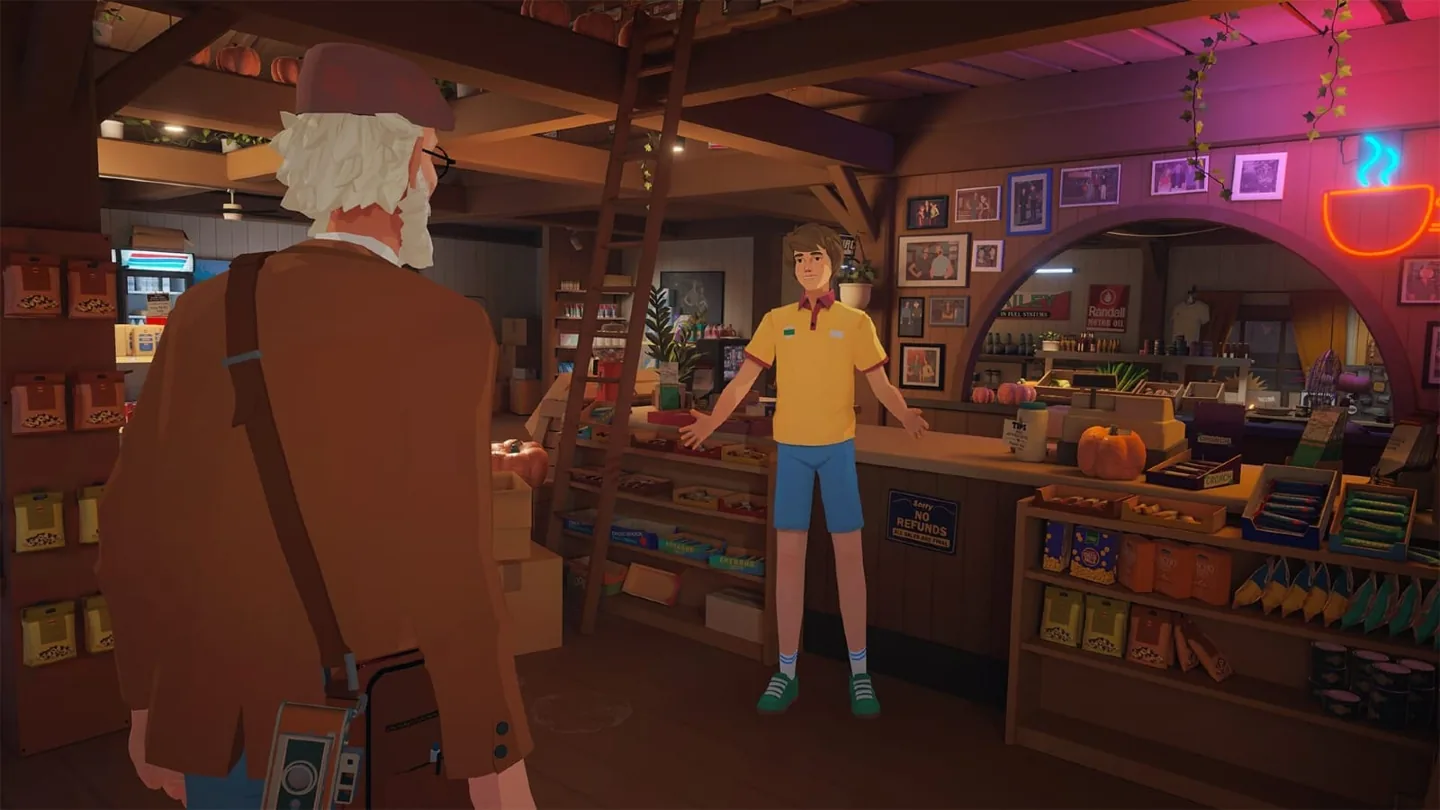 Alfred speaking with Milton inside the roadside store